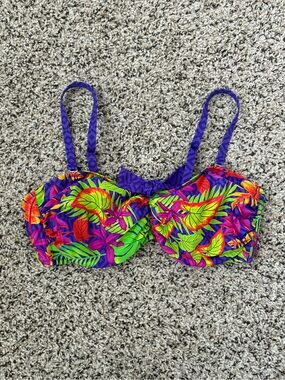Lise Charmel Purple Tropical Bikini Top